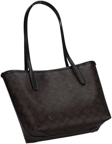 Coach CU759 Women's Tote Bag, Brown/Black, brown/black, One Size